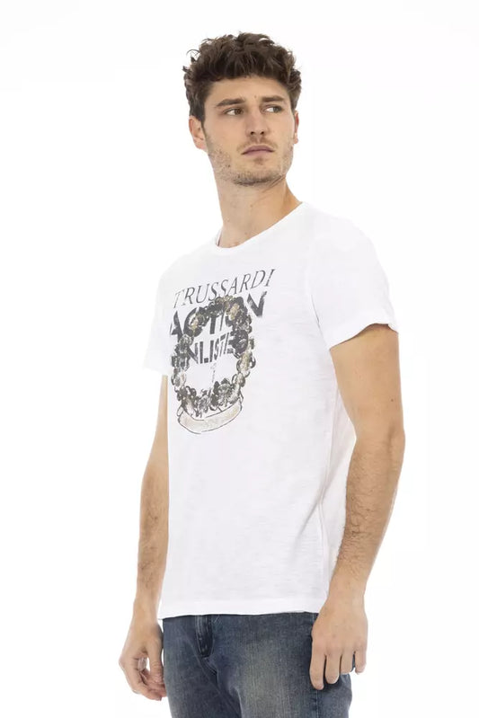 Trussardi Action Herren-T-Shirt aus weißer Baumwolle