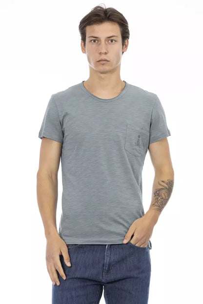 Trussardi Action Graues Baumwoll-T-Shirt für Herren