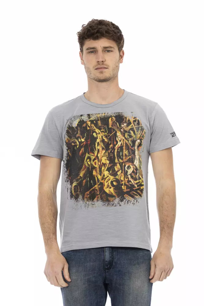Trussardi Action Graues Baumwoll-T-Shirt für Herren
