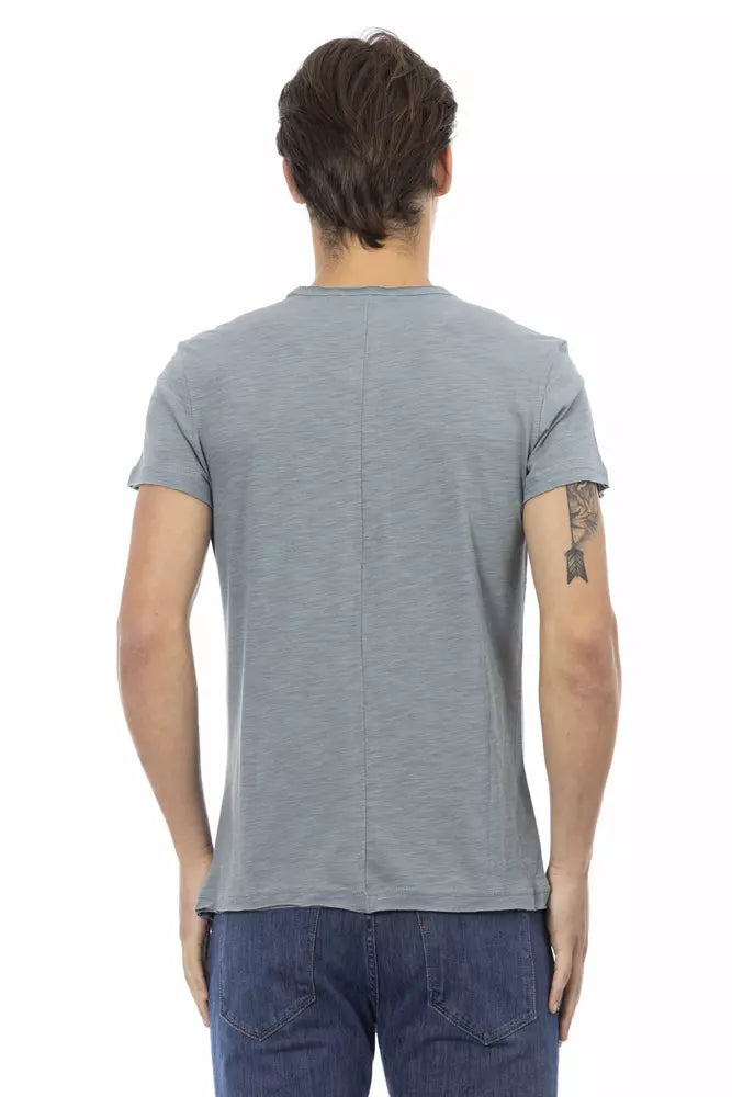 Trussardi Action Graues Baumwoll-T-Shirt für Herren