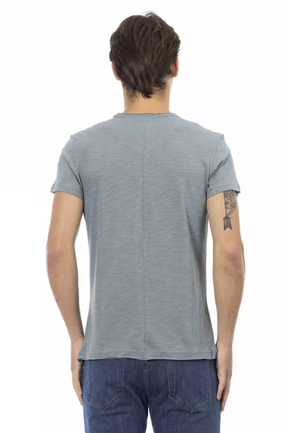 Trussardi Action Graues Baumwoll-T-Shirt für Herren
