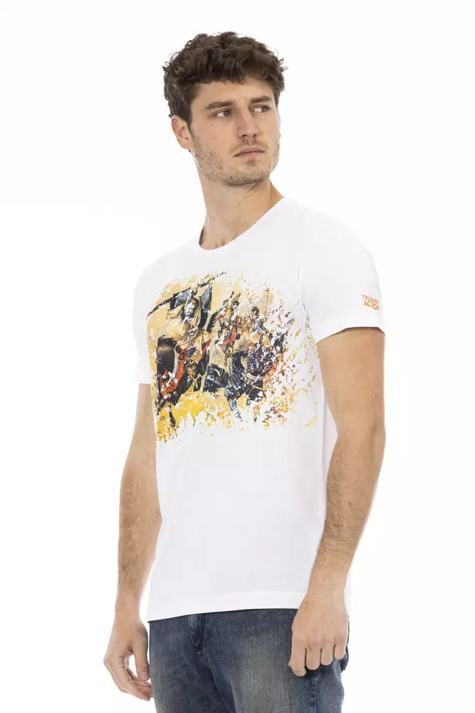 Trussardi Action Weißes Baumwoll-T-Shirt für Herren