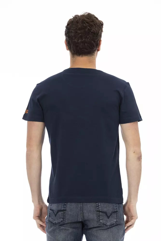 Trussardi Action Blaues Herren-T-Shirt aus Baumwolle