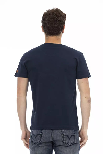 Trussardi Action Blaues Herren-T-Shirt aus Baumwolle