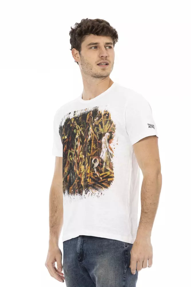 Trussardi Action Weißes Baumwoll-T-Shirt für Herren