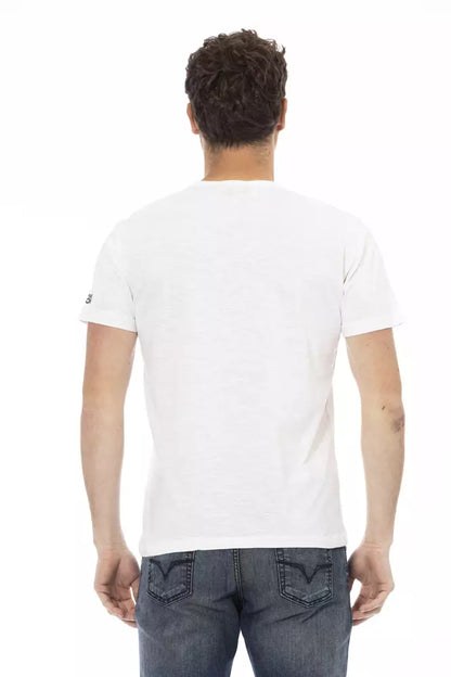 Trussardi Action Weißes Baumwoll-T-Shirt für Herren