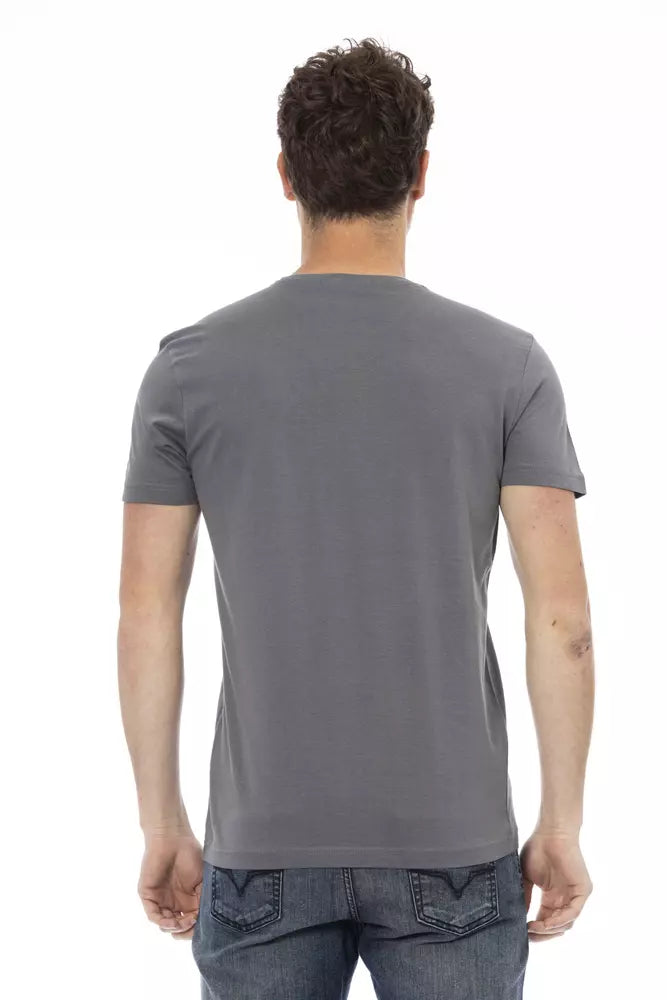 Trussardi Action Graues Baumwoll-T-Shirt für Herren
