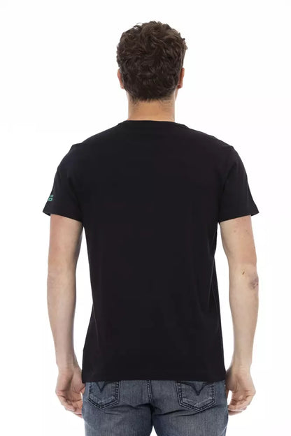 Trussardi Action Schwarzes Baumwoll-T-Shirt für Herren