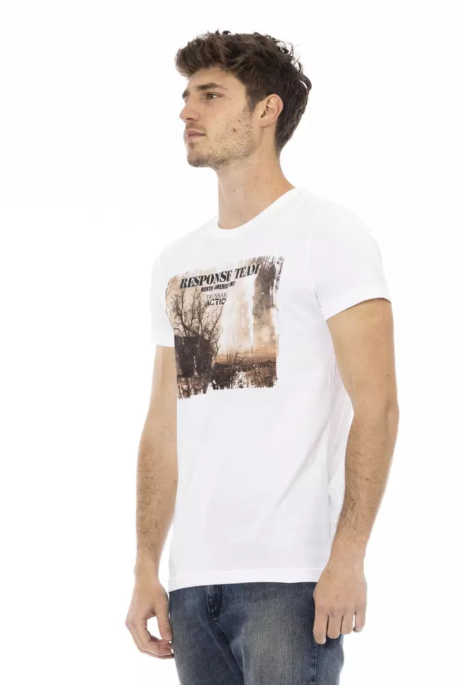 Trussardi Action Herren-T-Shirt aus weißer Baumwolle