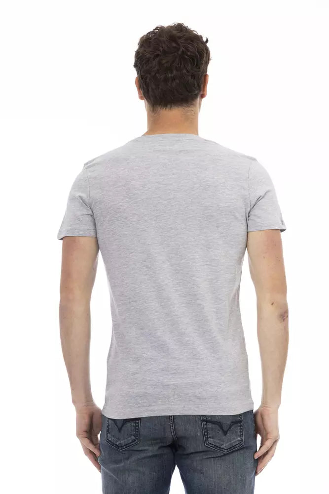 Trussardi Action Graues Baumwoll-T-Shirt für Herren