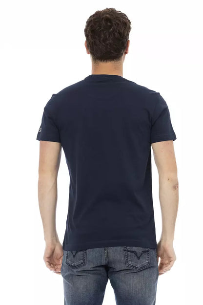 Trussardi Action Blaues Herren-T-Shirt aus Baumwolle