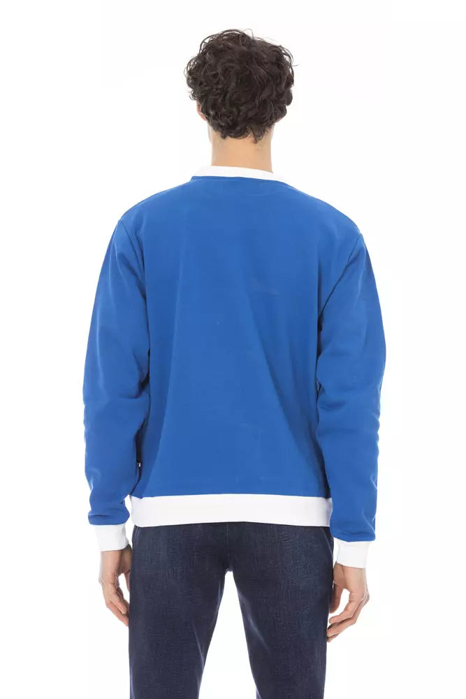 Baldinini Trend Blauer Baumwollpullover für Herren