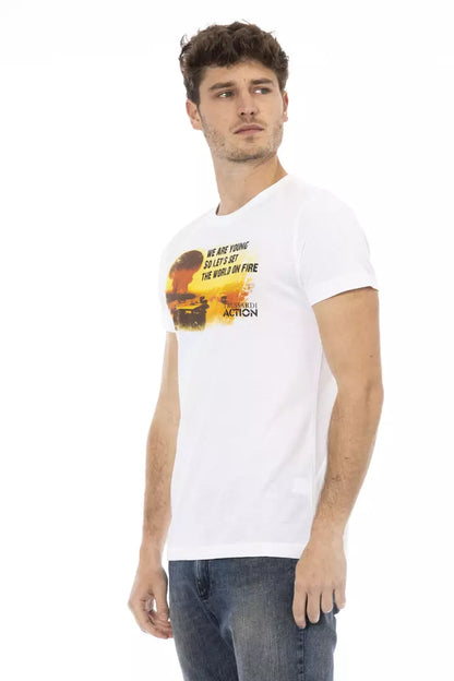 Trussardi Action Weißes Baumwoll-T-Shirt für Herren