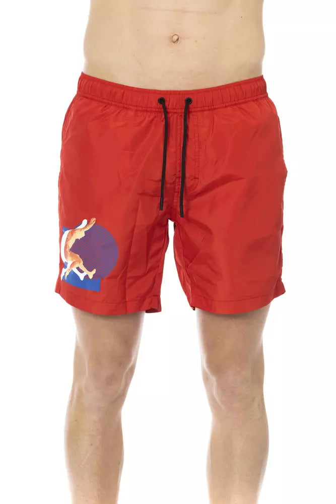 Bikkembergs – Rote Polyester-Badeshorts für Herren