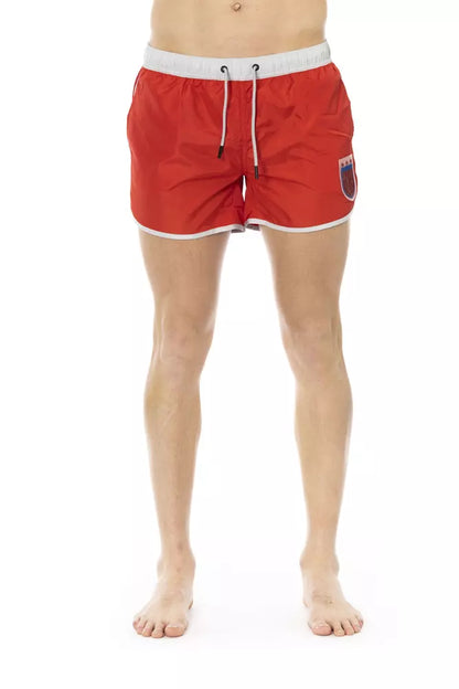 Bikkembergs – Rote Polyester-Badeshorts für Herren