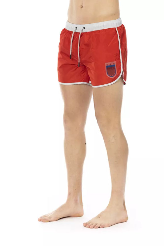 Bikkembergs – Rote Polyester-Badeshorts für Herren