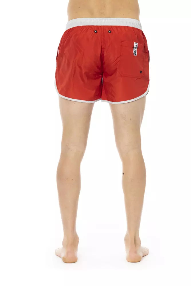 Bikkembergs – Rote Polyester-Badeshorts für Herren