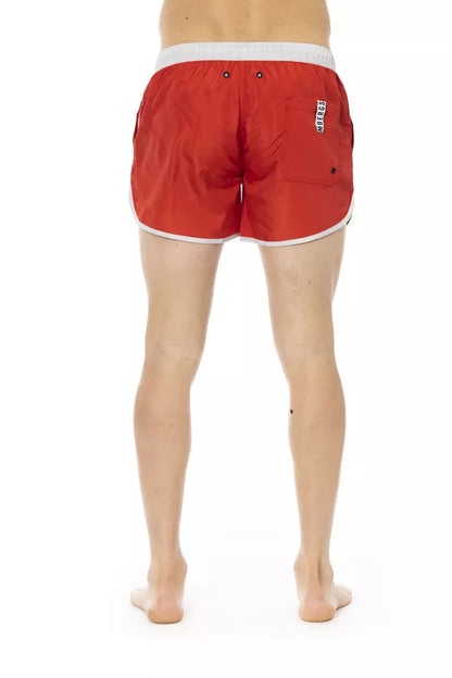 Bikkembergs – Rote Polyester-Badeshorts für Herren
