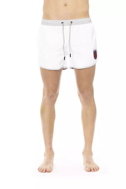 Bikkembergs – Weiße Polyester-Badeshorts für Herren