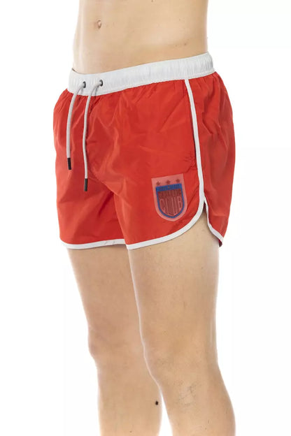 Bikkembergs – Rote Polyester-Badeshorts für Herren