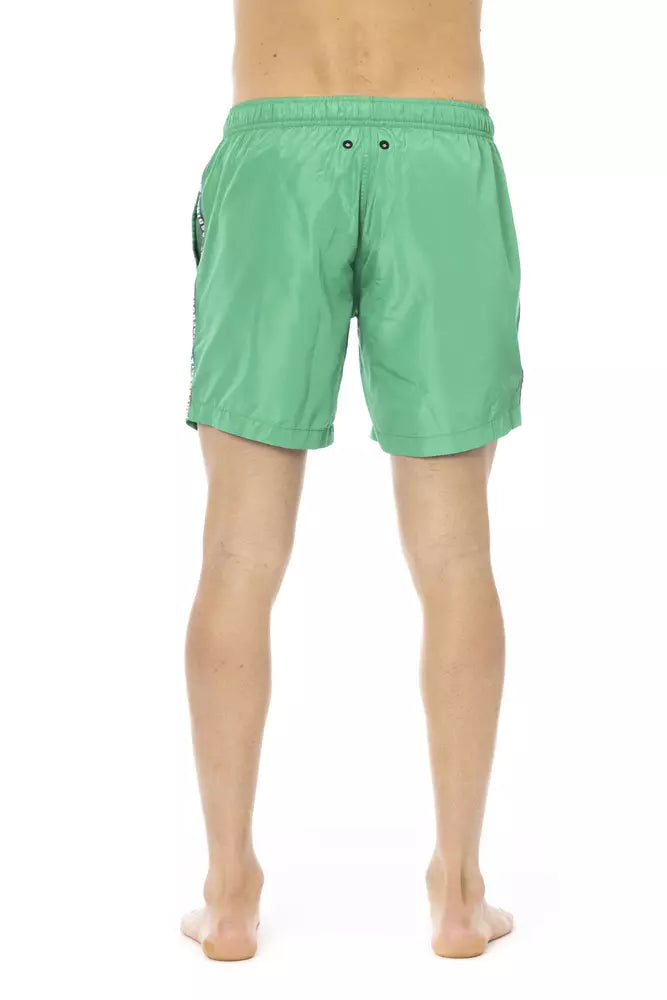 Bikkembergs Grüne Polyester Herren Badeshorts