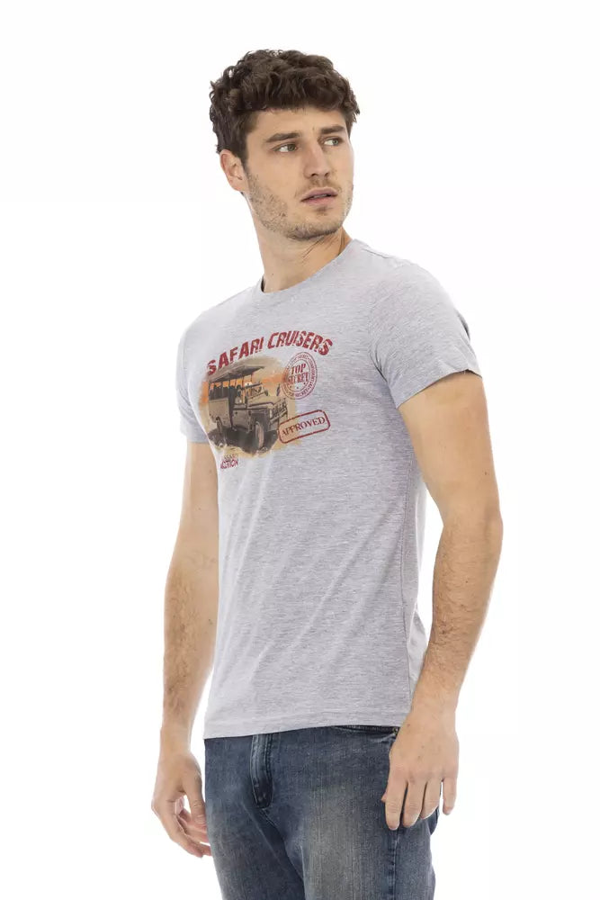 Trussardi Action Graues Baumwoll-T-Shirt für Herren