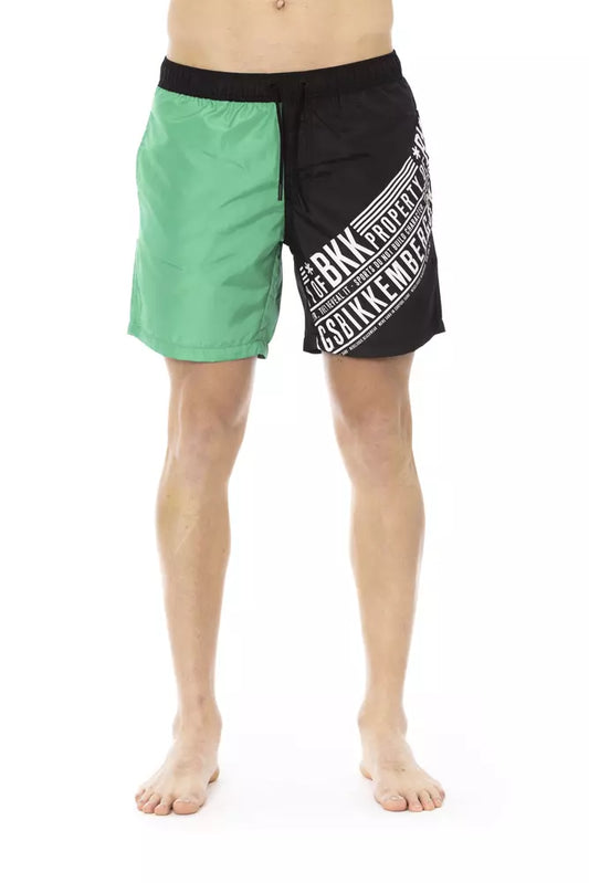 Bikkembergs Grüne Polyester-Badeshorts für Herren