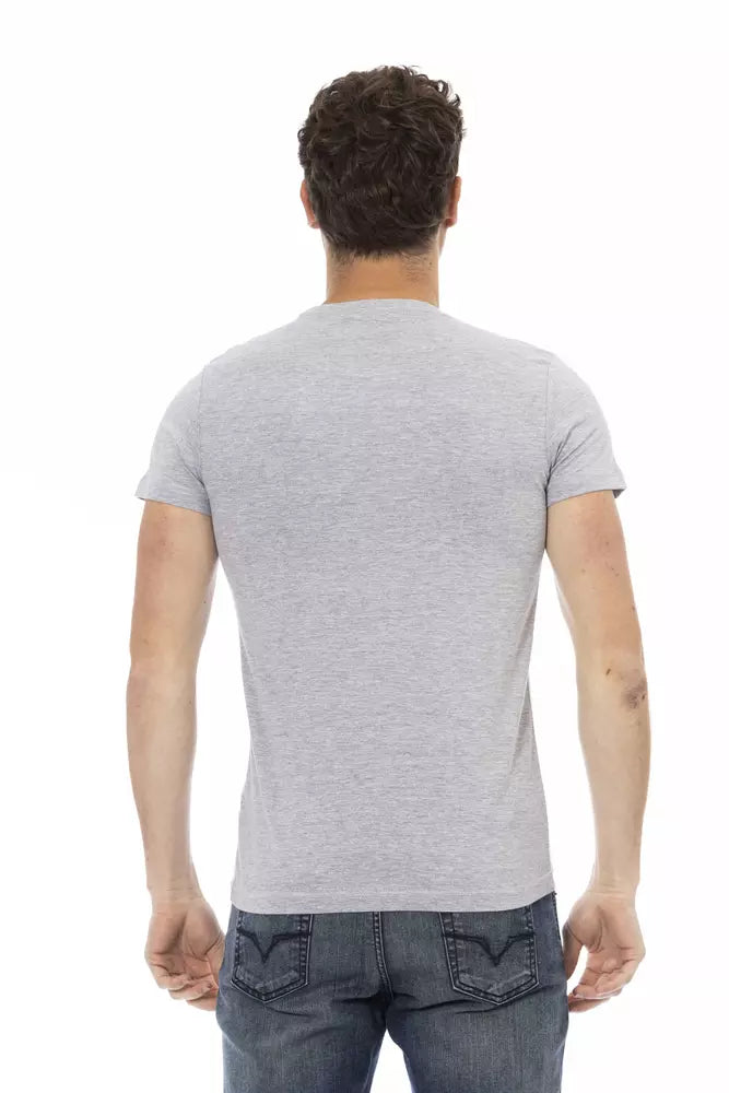 Trussardi Action Graues Baumwoll-T-Shirt für Herren