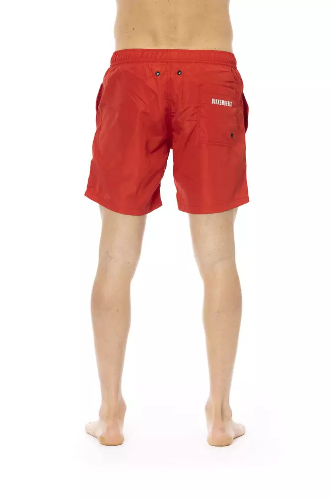 Bikkembergs – Rote Polyester-Badeshorts für Herren