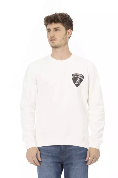 Automobili Lamborghini Herrenpullover aus weißer Baumwolle