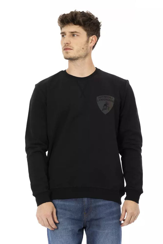 Automobili Lamborghini Schwarzer Baumwollpullover für Herren