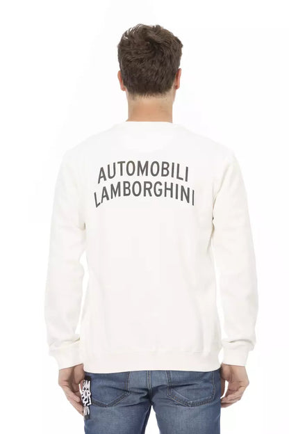 Automobili Lamborghini Herrenpullover aus weißer Baumwolle