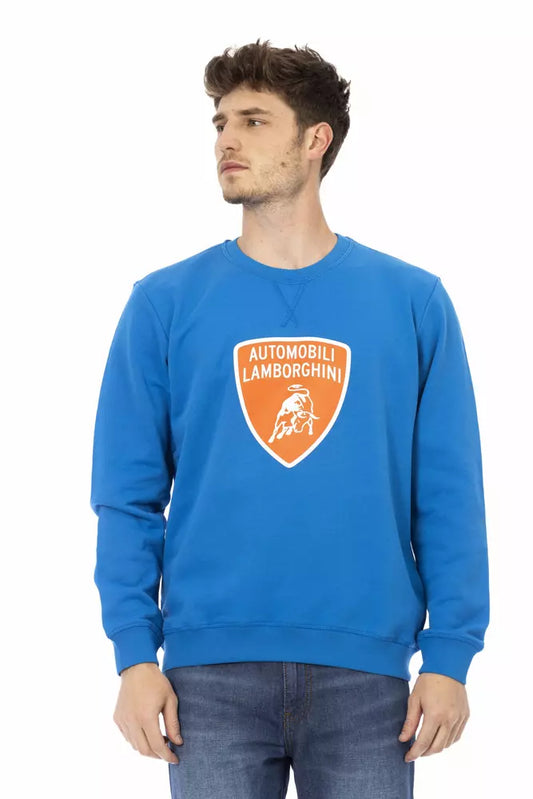 Automobili Lamborghini Blauer Baumwollpullover für Herren