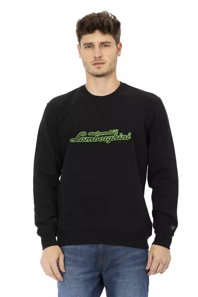 Automobili Lamborghini Herrenpullover aus schwarzer Baumwolle