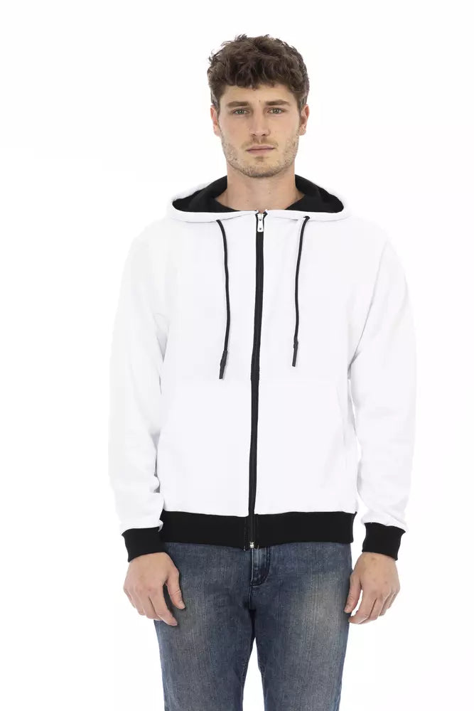Baldinini Trend Herren-Hoodie aus weißer Baumwolle