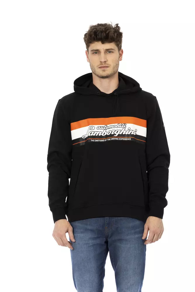 Automobili Lamborghini Herren-Kapuzenpullover aus schwarzer Baumwolle