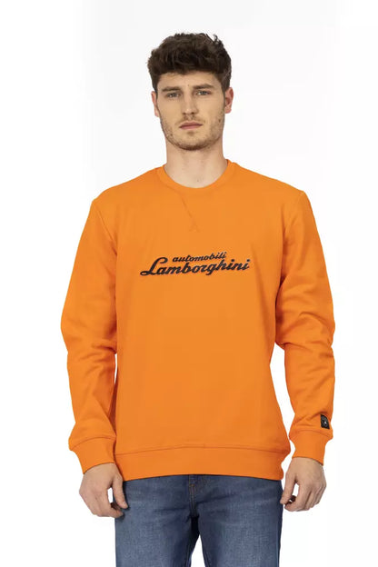 Automobili Lamborghini Orangefarbener Baumwollpullover für Herren