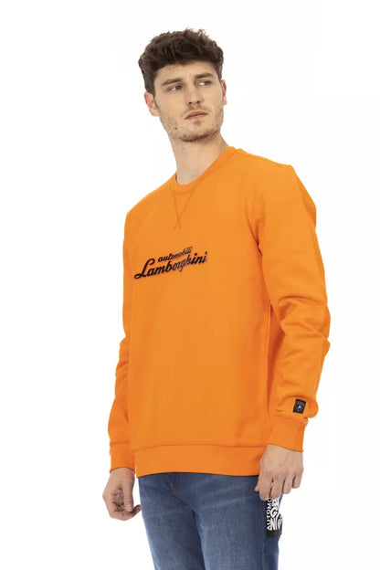 Automobili Lamborghini Orangefarbener Baumwollpullover für Herren
