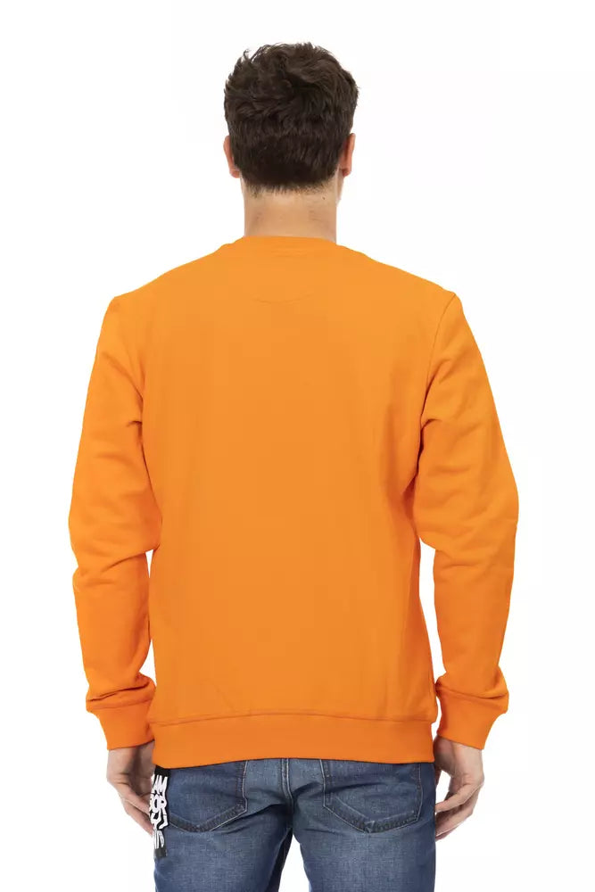 Automobili Lamborghini Orangefarbener Baumwollpullover für Herren