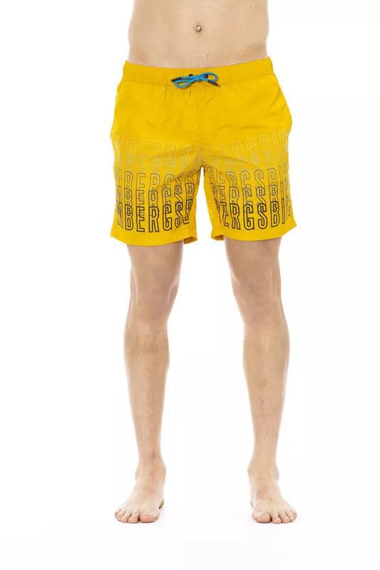 Bikkembergs Gelbe Polyester Herren Badeshorts