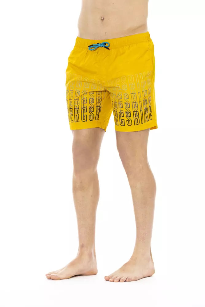 Bikkembergs Gelbe Polyester Herren Badeshorts