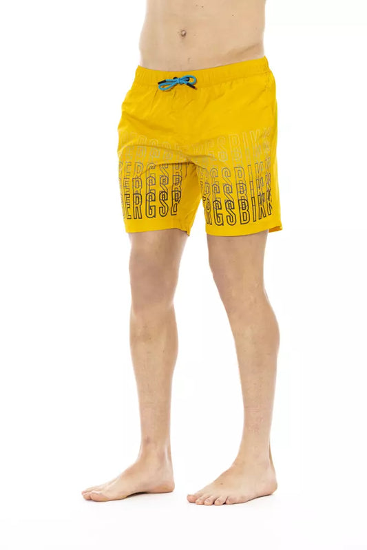 Bikkembergs Gelbe Polyester Herren Badeshorts