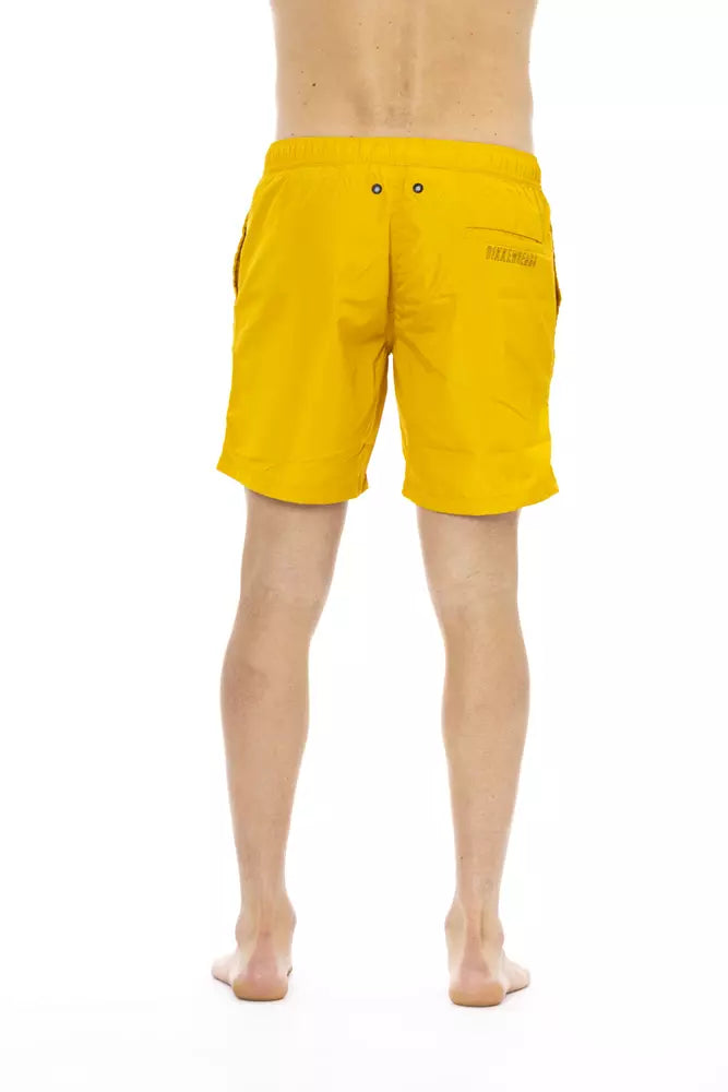Bikkembergs Gelbe Polyester Herren Badeshorts