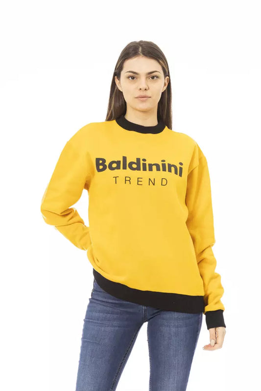 Baldinini Trend Gelber Baumwoll-Hoodie für Damen