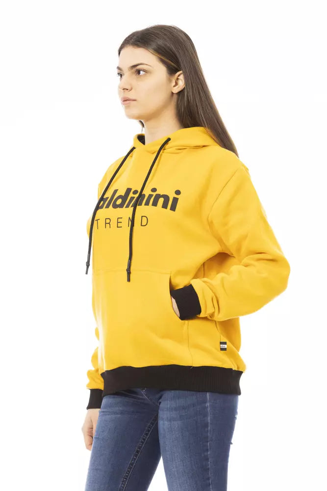 Baldinini Trend Gelber Baumwoll-Hoodie für Damen