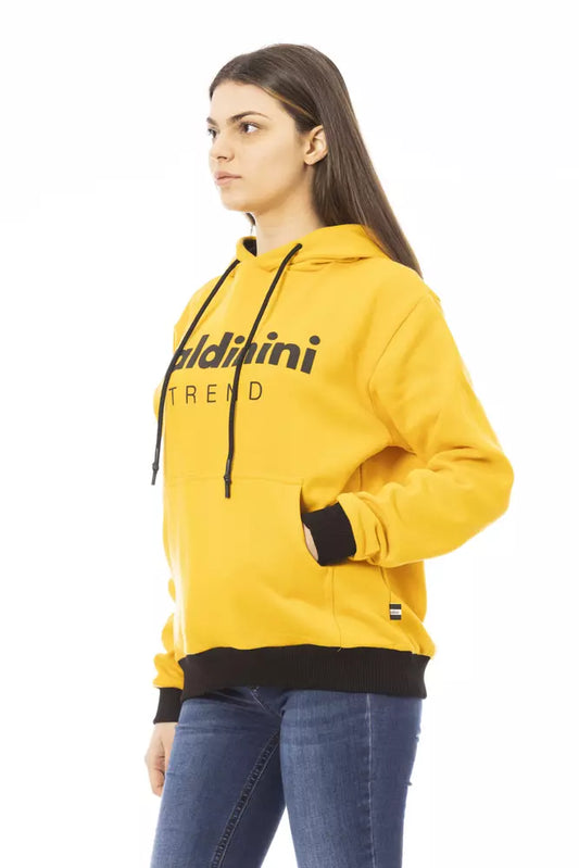 Baldinini Trend Gelber Baumwoll-Hoodie für Damen