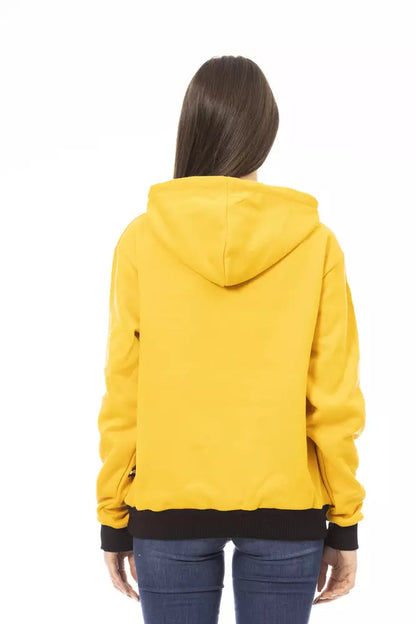 Baldinini Trend Gelber Baumwoll-Hoodie für Damen