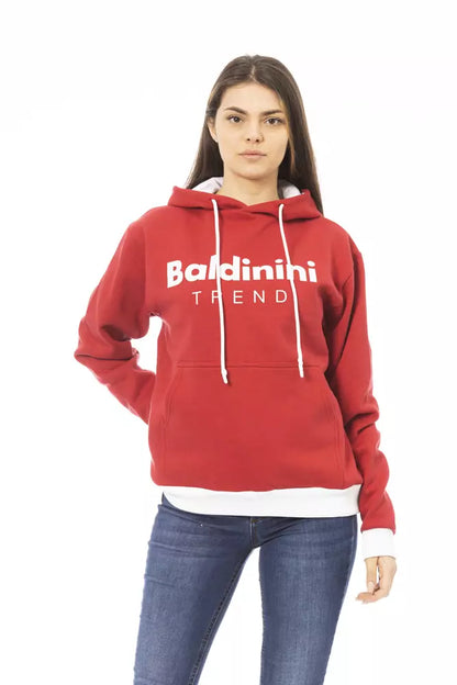 Baldinini Trend Roter Baumwoll-Hoodie für Damen