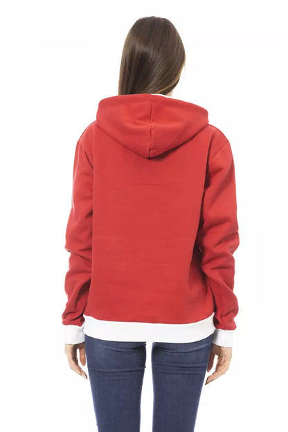 Baldinini Trend Roter Baumwoll-Hoodie für Damen