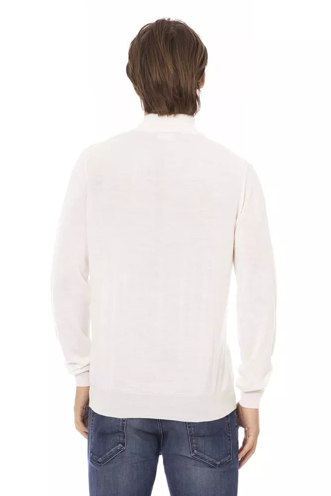 Baldinini Trend Weißer Stoff Herren Pullover